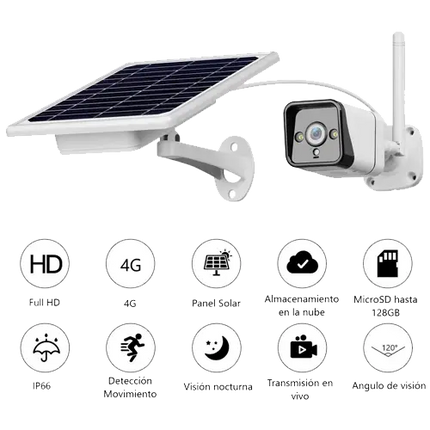 Cámara Solar 4G Tuya Smart APP Bullet 4mm - Tiensol