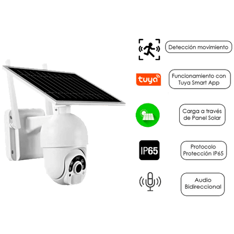 Cámara Solar 4G PTZ 2MP | Tuya Smart - Tiensol