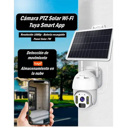 Cámara Solar WiFi PTZ 1080P | Tuya Smart - Tiensol