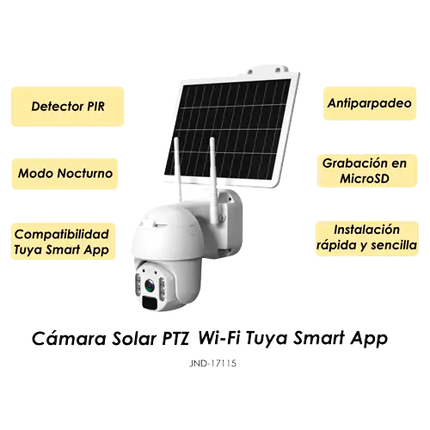 Cámara Solar WiFi PTZ 1080P | Tuya Smart - Tiensol