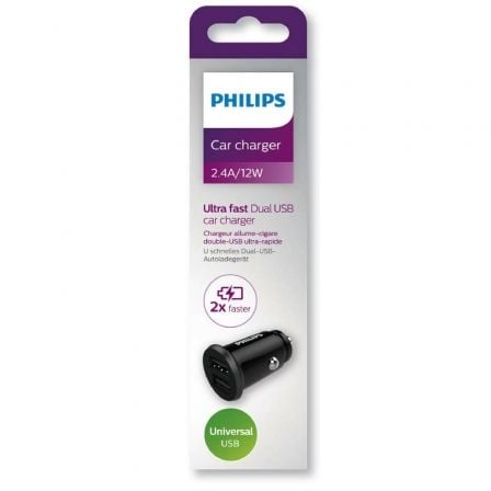 Cargador de Coche Philips DLP2510/ 2xUSB/ 12W - Tiensol