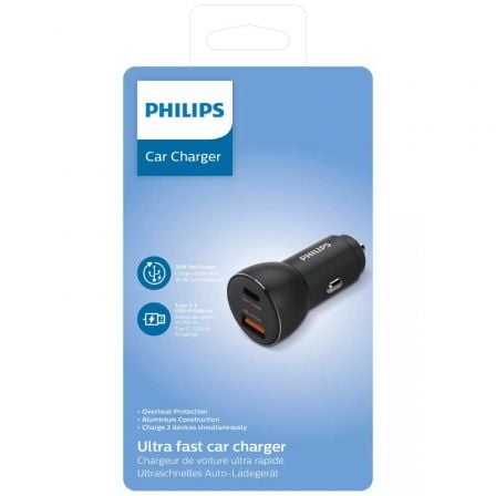 Cargador de Coche Philips DLP2521/ 2xUSB/ 36W - Tiensol