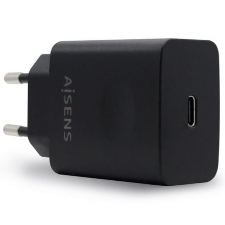 Cargador de Pared Aisens ASCH - 1PD20 - BK/ 1xUSB Tipo - C/ 20W - Tiensol