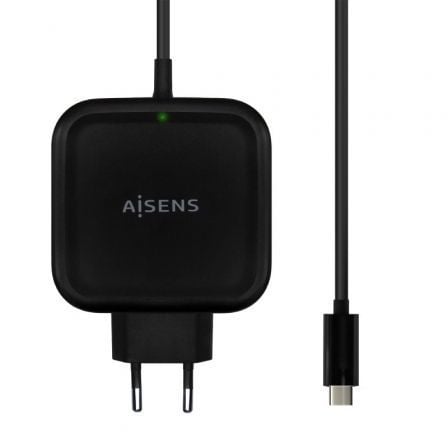 Cargador de Pared Aisens ASCH - 1PD65WL - BK/ 1xUSB Tipo - C/ 65W - Tiensol