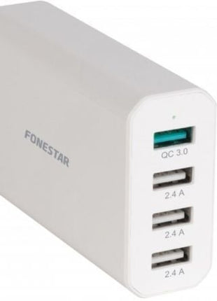 Cargador de Pared Fonestar USBPOWER - 4D/ 4xUSB/ 40W/ Blanco - Tiensol