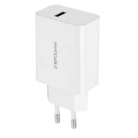 Cargador de Pared Nanocable 10.10.2003/ 1xUSB/ 2.1A/ Blanco - Tiensol