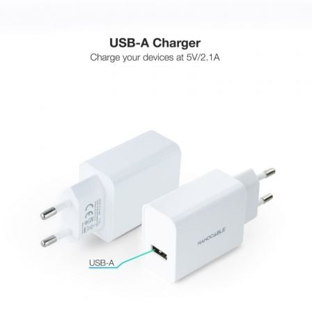 Cargador de Pared Nanocable 10.10.2003/ 1xUSB/ 2.1A/ Blanco - Tiensol