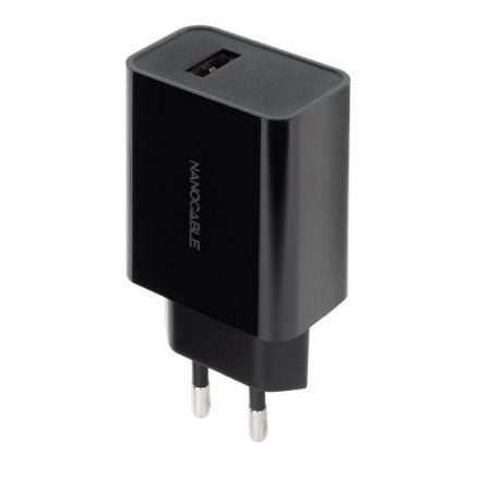 Cargador de Pared Nanocable 10.10.2004/ 1xUSB/ 2.1A/ Negro - Tiensol