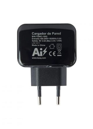 Cargador de Pared TooQ TQWC - 1S02/ 2xUSB/ 17W - Tiensol