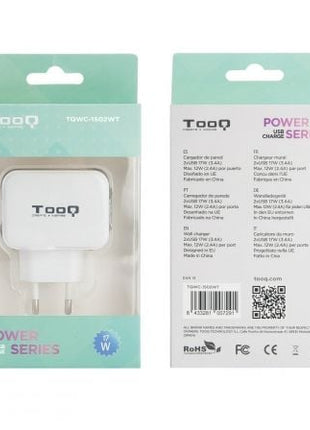 Cargador de Pared TooQ TQWC - 1S02WT/ 2xUSB/ 17W - Tiensol