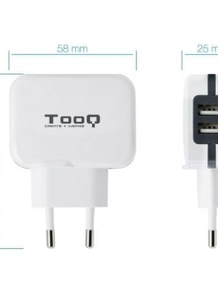 Cargador de Pared TooQ TQWC - 1S02WT/ 2xUSB/ 17W - Tiensol