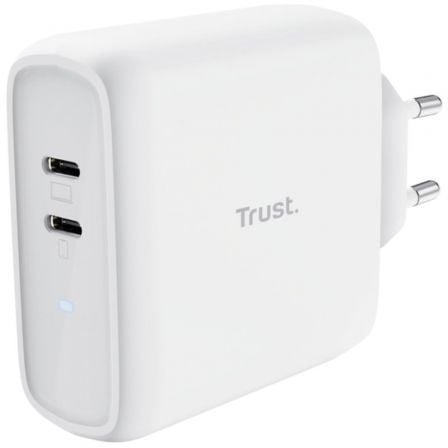 Cargador de Pared Trust Maxo 65W 2P/ 2xUSB Tipo - C/ 65W / Blanco - Tiensol