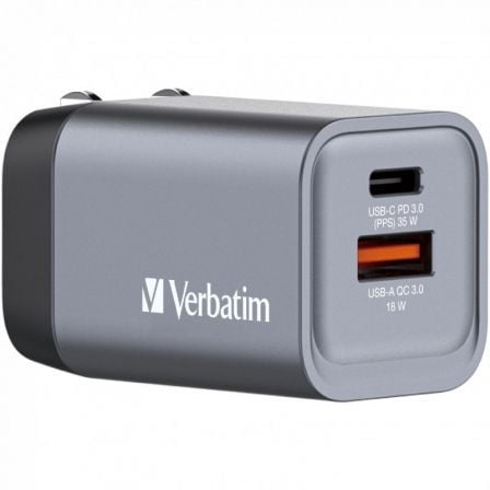 Cargador de Pared Universal Verbatim GNC - 35/ 1xUSB Tipo - C/ 1xUSB/ 35W - Tiensol