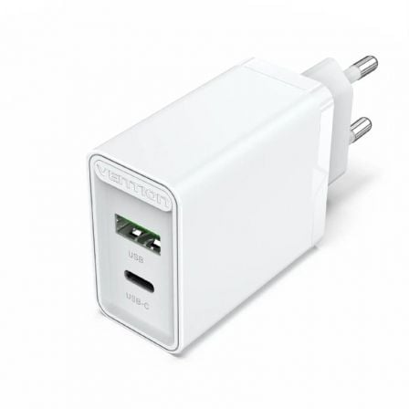 Cargador de Pared Vention FBBW0 - EU/ 1xUSB Tipo - C/ 1x USB/ 20W - Tiensol