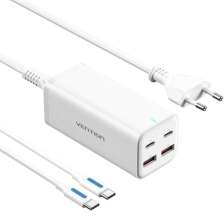 Cargador de Pared Vention FBSWG - EU/ 2xUSB Tipo - C + Cable USB Tipo - C/ 2xUSB/ 100W - Tiensol