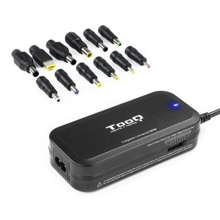 Cargador de Portátil TooQ TQLC - 90BS02M/ 90W/ Manual/ 12 Conectores/ Voltaje 15 - 24V/ 1 USB - Tiensol