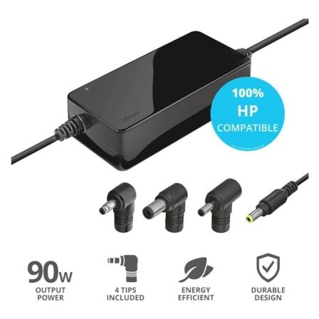 Cargador de Portátil Trust MAXO Para HP/ 90W/ Automático/ 4 Conectores/ Voltaje 18 - 20V - Tiensol