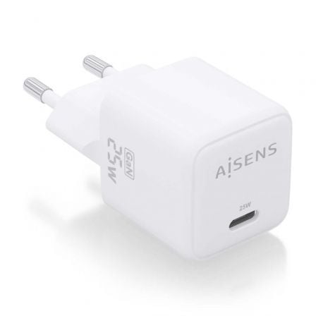 Cargador Gan de Pared Aisens ASCH - 25W1P012 - W/ 1xUSB Tipo - C/ 25W - Tiensol