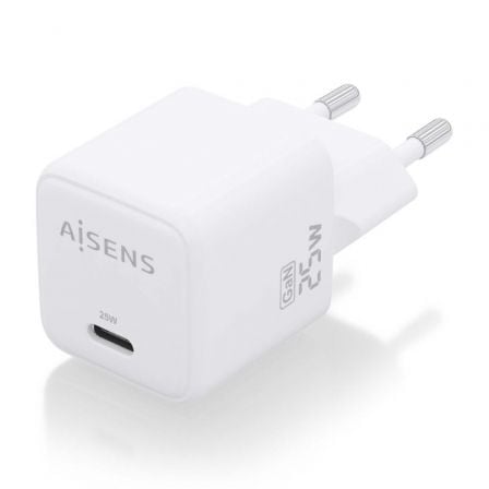 Cargador Gan de Pared Aisens ASCH - 25W1P012 - W/ 1xUSB Tipo - C/ 25W - Tiensol