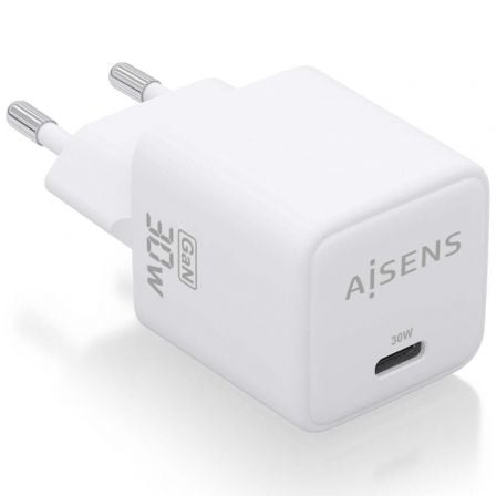 Cargador Gan de Pared Aisens ASCH - 30W1P035 - W/ 1xUSB Tipo - C/ 30W - Tiensol