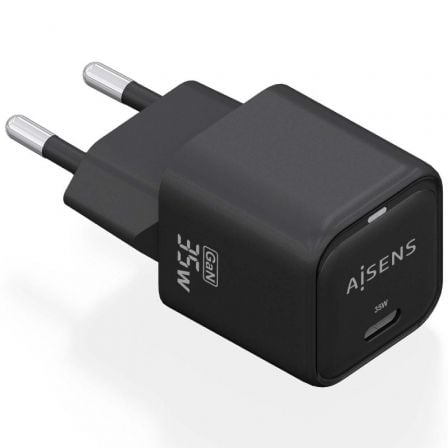 Cargador Gan de Pared Aisens ASCH - 35W1P023 - BK/ 1xUSB Tipo - C/ 35W - Tiensol