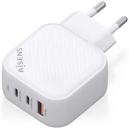 Cargador Gan de Pared Aisens ASCH - 65W3P026 - W/ 2xUSB Tipo - C/ 1xUSB/ 65W - Tiensol