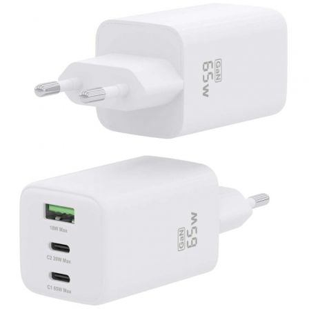 Cargador Gan de Pared Aisens ASCH - 65W3P041 - W/ 2xUSB Tipo - C/ 1xUSB/ 65W - Tiensol