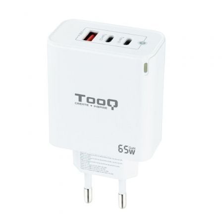 Cargador Gan de Pared TooQ TQWC - GANQC2PD65WT/ 2xUSB Tipo - C/ 1xUSB/ 65W - Tiensol