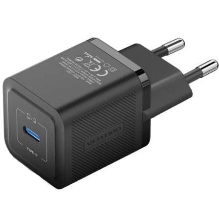 Cargador Gan de Pared Vention FEPB0 - EU/ 1xUSB Tipo - C/ 20W - Tiensol