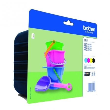 Cartucho de Tinta Original Brother LC - 221VALBP Multipack/ Cian/ Magenta/ Amarillo/ Negro - Tiensol