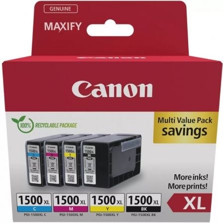 Cartucho de Tinta Original Canon PGI - 1500XL Multipack Alta Capacidad/ Cian/ Magenta/ Amarillo/ Negro - Tiensol