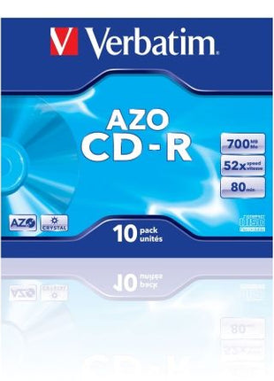 CD - R Verbatim AZO Crystal 52X/ Caja - 10uds - Tiensol