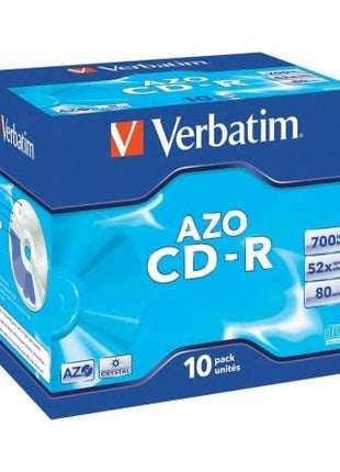 CD - R Verbatim AZO Crystal 52X/ Caja - 10uds - Tiensol