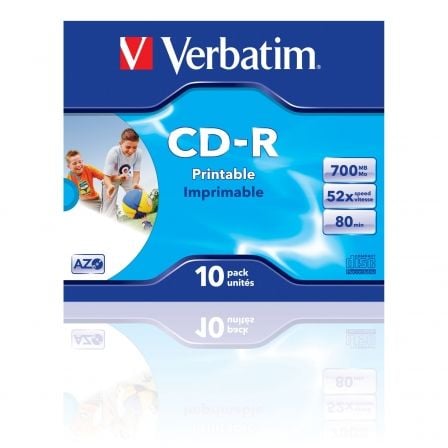 CD - R Verbatim AZO Imprimible 52X/ Caja - 10uds - Tiensol