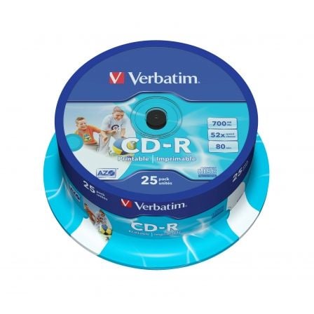 CD - R Verbatim AZO Imprimible 52X/ Tarrina - 25uds - Tiensol