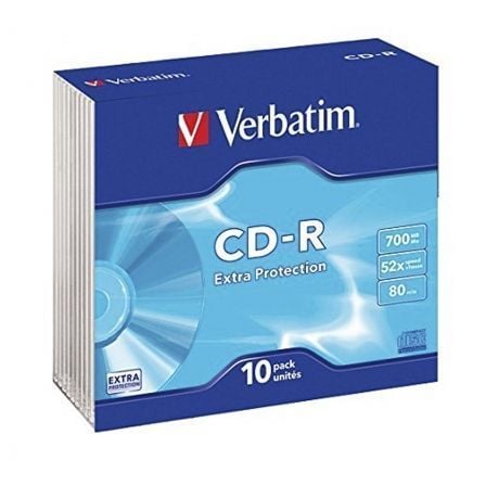 CD - R Verbatim Datalife 52X/ Estuche delgado - 10uds - Tiensol