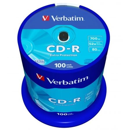 CD - R Verbatim Datalife 52X/ Tarrina - 100uds - Tiensol