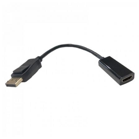 Conversor 3GO ADPHDMI/ DisplayPort Macho - HDMI Hembra/ 15cm/ Negro - Tiensol