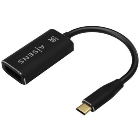 Conversor Aisens A109 - 0690/ USB Tipo - C Macho - DisplayPort Hembra/ Hasta 27W/ 1250Mbps/ 15cm/ Negro - Tiensol