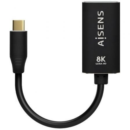 Conversor Aisens A109 - 0690/ USB Tipo - C Macho - DisplayPort Hembra/ Hasta 27W/ 1250Mbps/ 15cm/ Negro - Tiensol