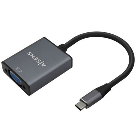 Conversor Aisens A109 - 0691/ USB Tipo - C Macho - VGA Hembra/ Hasta 27W/ 1250Mbps/ 15cm/ Gris - Tiensol