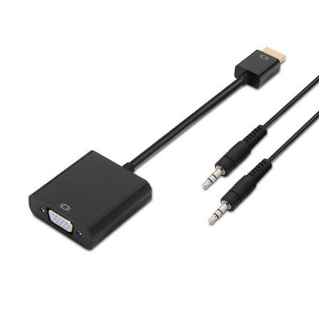 Conversor Aisens A122 - 0126/ HDMI Macho - VGA Hembra/ Jack 3.5 Hembra/ 10cm/ Negro - Tiensol