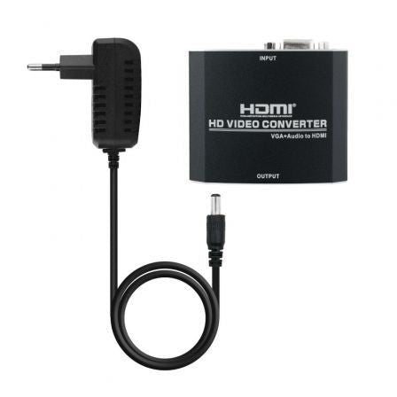 Conversor Nanocable 10.16.2101 - BK/ HDMI Hembra - VGA Hembra/ Jack 3.5 Hembra/ 15cm/ Negro - Tiensol