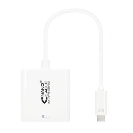 Conversor Nanocable 10.16.4103/ USB Tipo - C Macho - DVI - D (24+1) Hembra/ 15cm/ Blanco - Tiensol