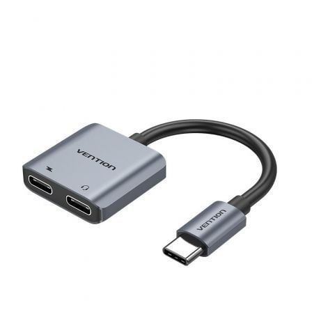 Conversor USB Tipo - C Vention BGZHA/ USB Tipo - C Macho - 2x USB Tipo - C Hembra (Audio y Carga) - Tiensol