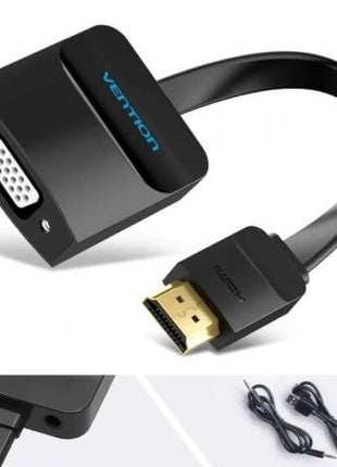 Conversor Vention 42161 HDMI Macho - VGA Hembra - Jack 3.5 Hembra/ 15cm/ Negro - Tiensol