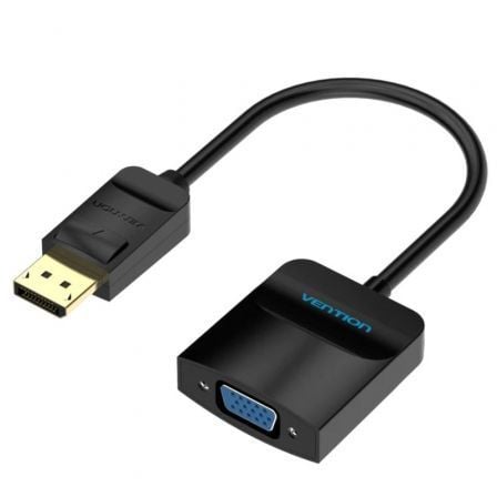 Conversor Vention HBFBB/ DisplayPort Macho - VGA Hembra/ 15cm/ Negro - Tiensol