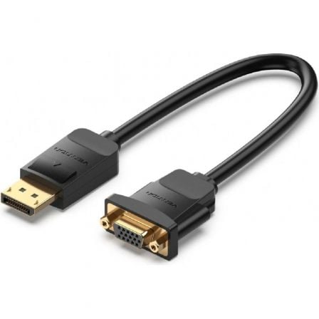 Conversor Vention HBSBB/ DisplayPort Macho - VGA Hembra/ 15cm/ Negro - Tiensol