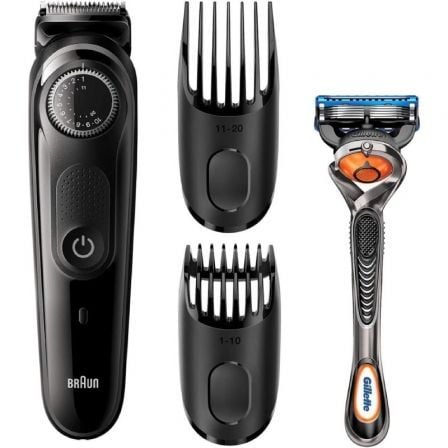 Cortabarbas Braun Beardtrimmer Series 3000 BT3242/ con Batería/ Incluye Gillette F5 ProGlide - Tiensol