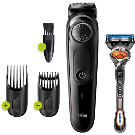 Cortabarbas Braun Beardtrimmer Series 3000 BT3242/ con Batería/ Incluye Gillette F5 ProGlide - Tiensol